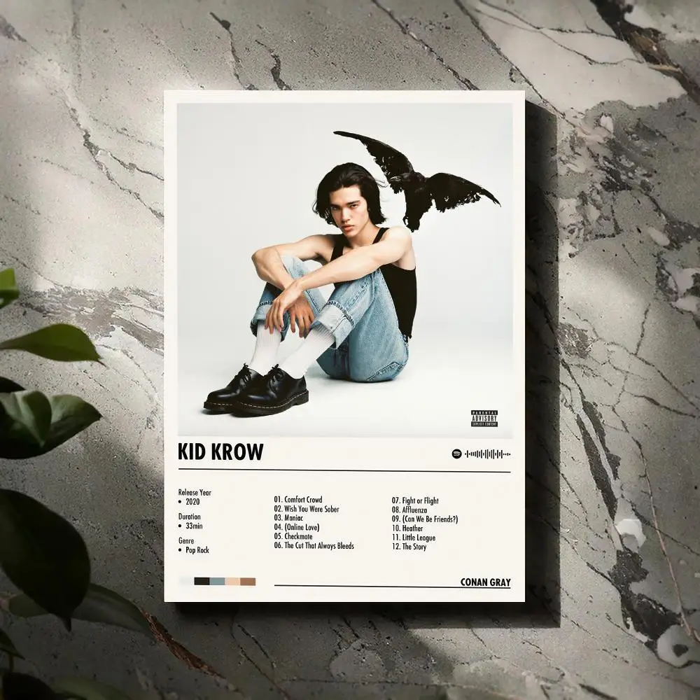 C-Conan G-Gray المشارك يطبع حائط لوح رسم صورة فنية غرفة المعيشة ديكور المنزل قائمة التتبع غطاء ألبوم الموسيقى