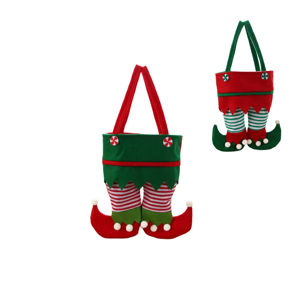 

Red Socks Xmas Indoor Christmas Stockings Bag Decor Gift Tote Portable Handbag