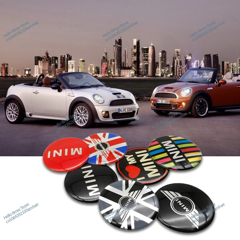 4pcs 52mm Car Wheel Center Cover Sticker Hub Cap Decal Auto Accessorie For MINI JHON COOPERR52 F56 R53 F60 R57 R58 R59 R60 R50 S