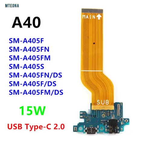 For Samsung Galaxy A40 SM-A405F A405FN A405 15W USB Type-C Port Charger Board Dock Connector Charging Flex Cable