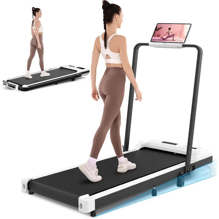 

Portable and Foldable Walking Pad Treadmill with Incline Adjustment for Home Office Use 300 Lb Weight Capacity Remote Control L