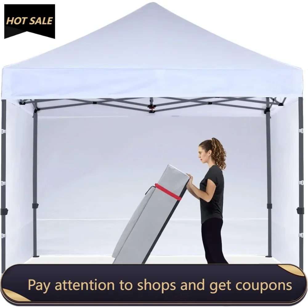 Heavy Duty Pop-up Canopy Tent With Sidewalls (10x10 White) Freight Free Camping Bed Tent Outdoor Camping Waterproof Bushcraft