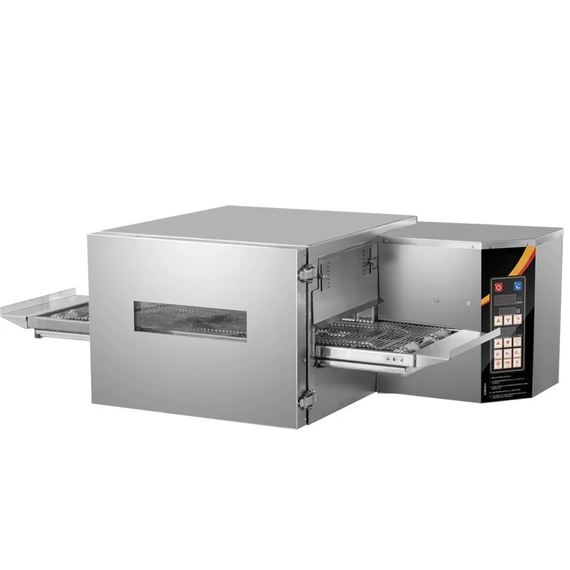 Chain type pizza oven electric heating, intelligent temperature control for pizza shops, crawler type baking oven gas model