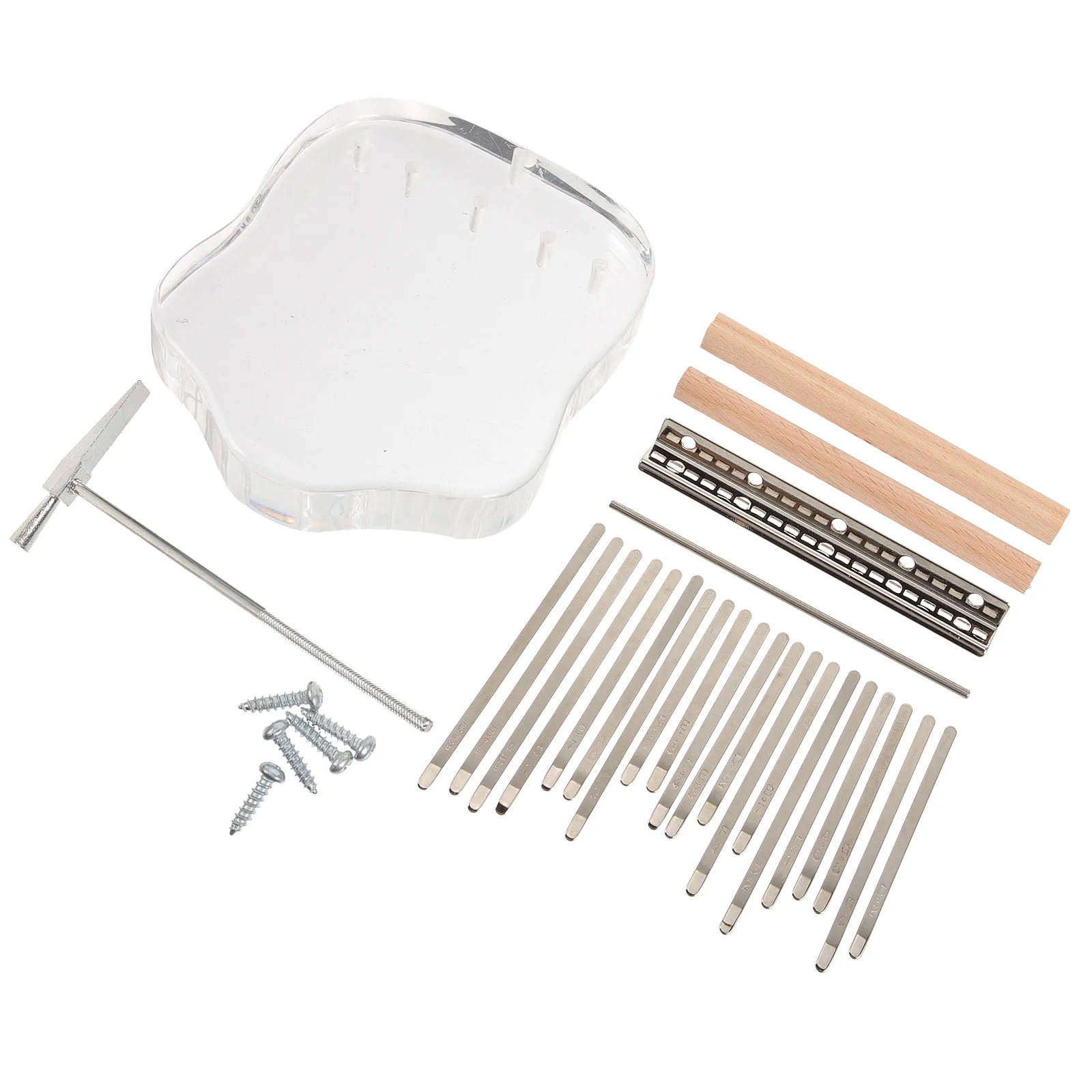 

1 Set 17 Keys Kalimba Diy Thumb Piano Accessories Keys Bridge Saddle Tuning Hammer Replacement Repair Performance Self