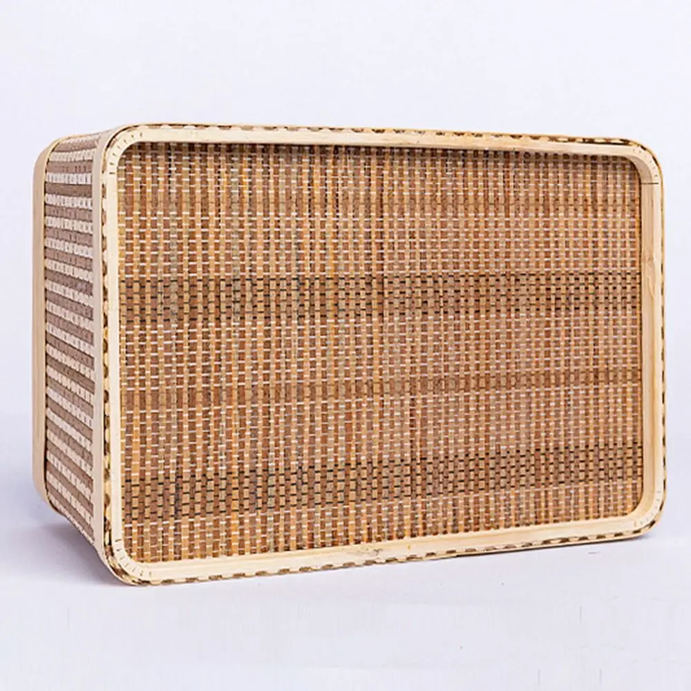 Festival Packaging Box Vintage Bamboo Basket Natural Chinese Style Bread Storage Basket Handheld Weaved Moon Cake Box New Year