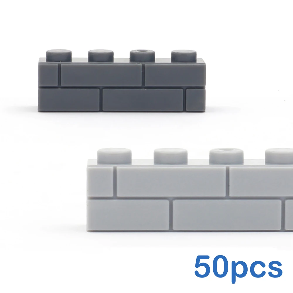 

50pcs Wall 1x4 DIY Building Blocks Thick Figures Bricks Dots Educational Creative Size Compatible With Brands Toys for Children