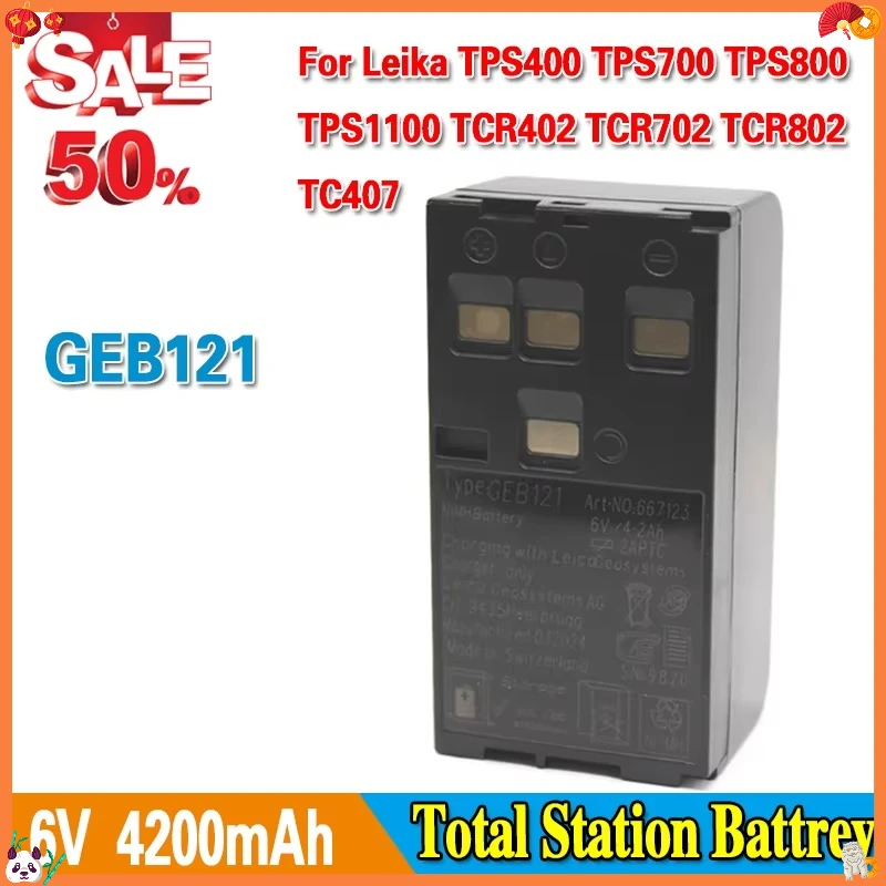 6.0V 4200mAh Battery GEB121 for Leika TPS400 TPS700 TPS800 TPS1100 TCR402 TCR702 TCR802 TC407 Total Station