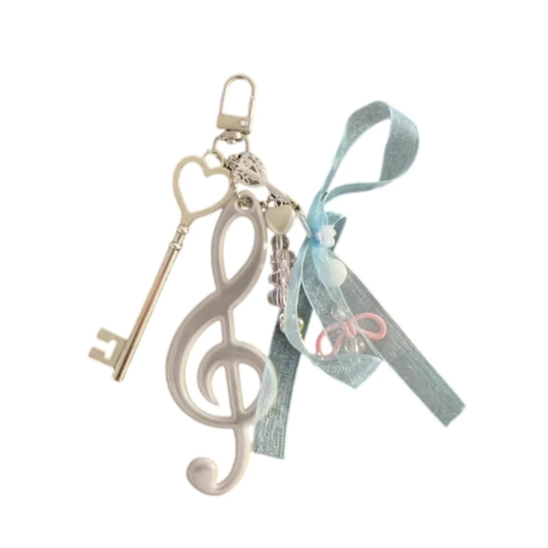 Creative Bowknot Music Note Pendant Keychain Gift