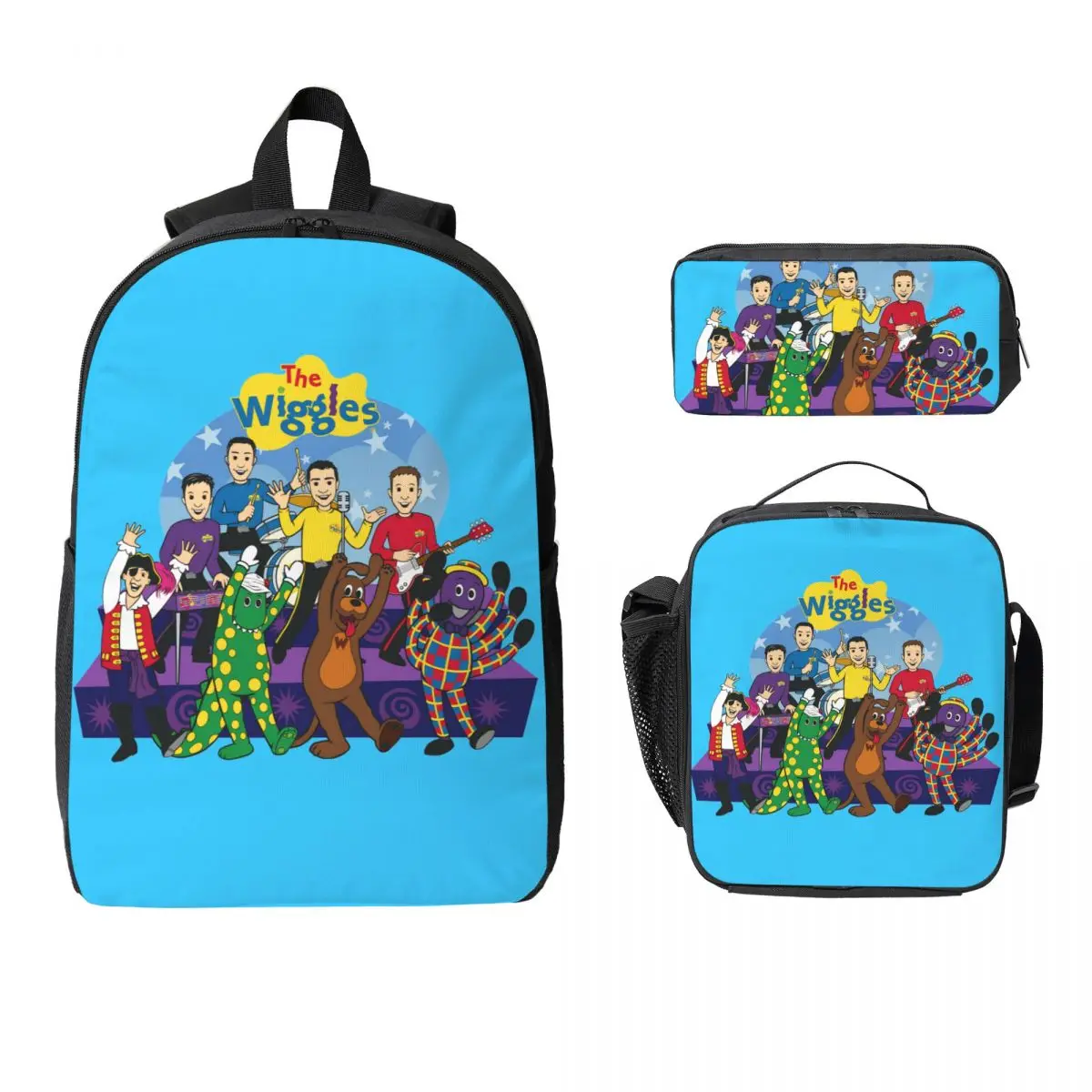 

3pecs/set The Wiggles Backpack for Boys Girls Back To School Laptop Daypack Lunch bag Pencil Case
