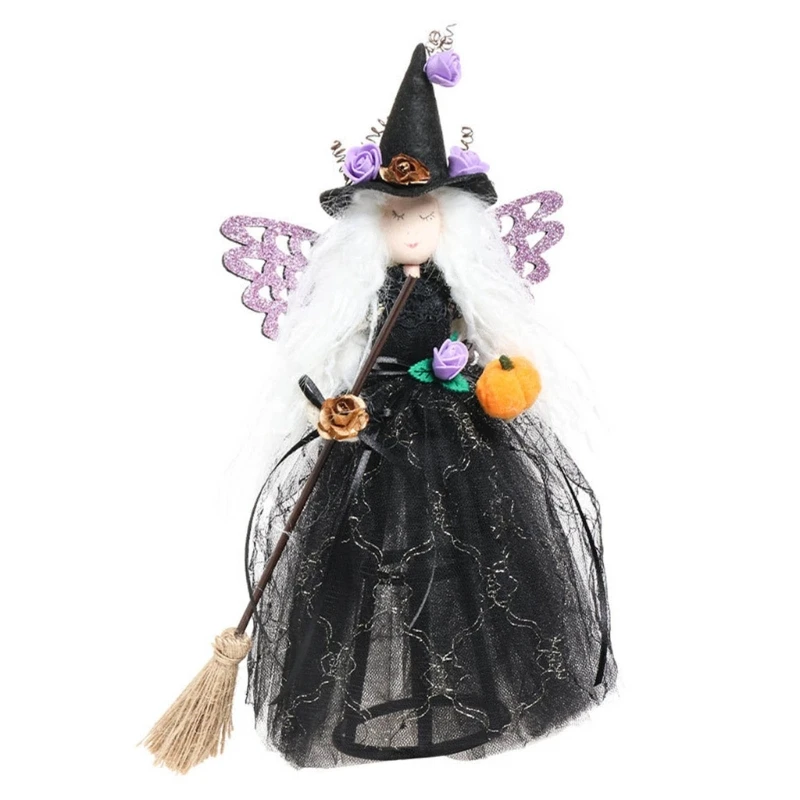 Halloween Butterfly Witch Hanging Ornament Flying Witch Figurine for Haunted House Frightening Party Decoration