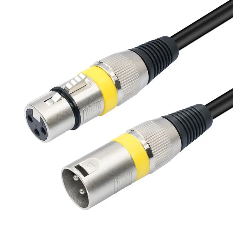AA60 10PCS DMX512 XLR Cable 3 Pin Male to Female Audio Cable 1.5M, for Microphone Mixer Amplifier Stage Light, Zinc Alloy