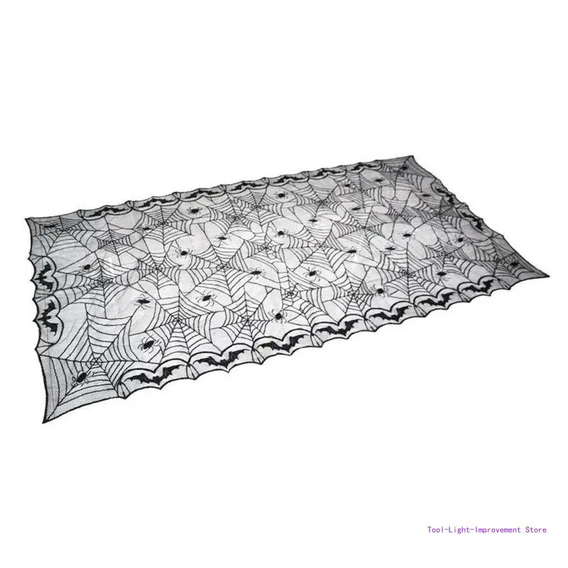 

C63E Halloween Home Decoration Dining Table Lace Table Runner Festive Party Supply