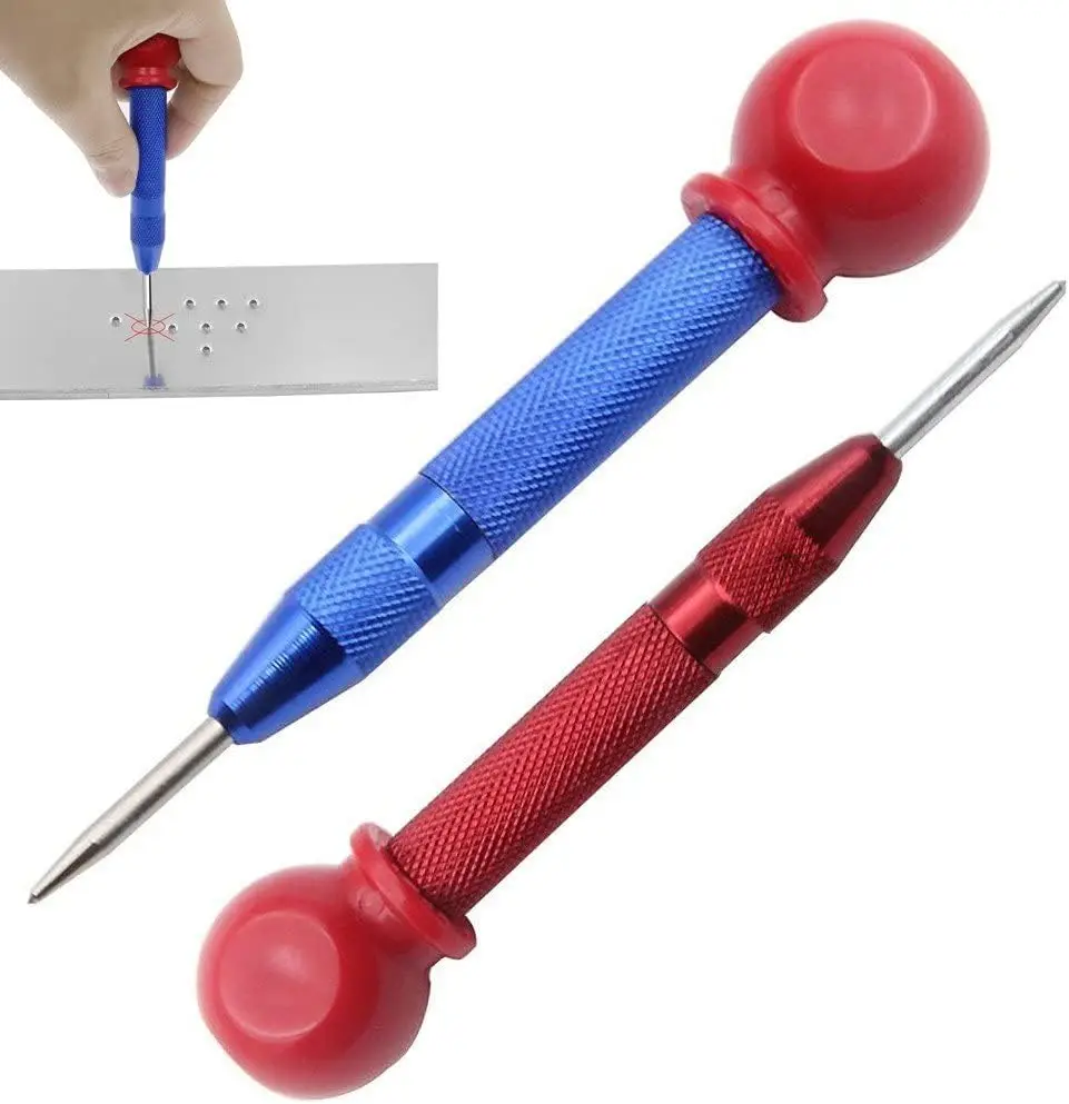 Glass Breaker Center Punch, 1/2pcs HSS Automatic Spring Loaded Center ...