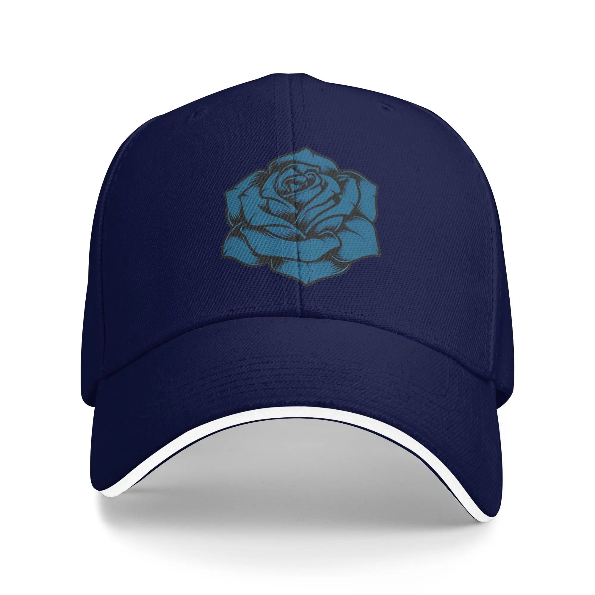 Ado Blue Rose Casual Baseball Cap Outdoor Sports Trucker Hat