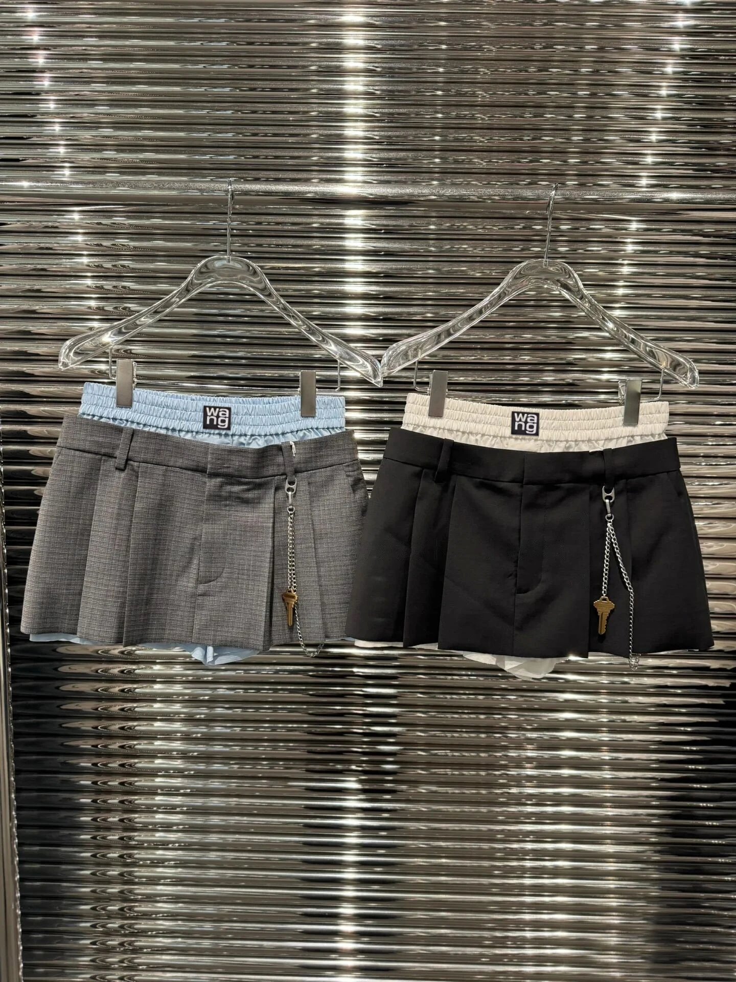 

Юбка-шорты LIMANER26 с высокой талией, плиссированная, с принтом, имитация двух предметов, утягивающая, весна-лето, новинка, женская