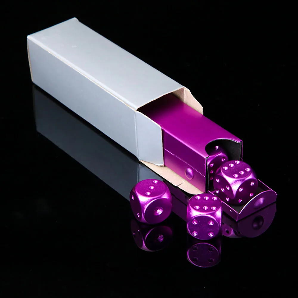 5PCS Colorful Aluminum Alloy Metal Dice Party Game 16mm Square Corner High Quality Boutique Game Dice