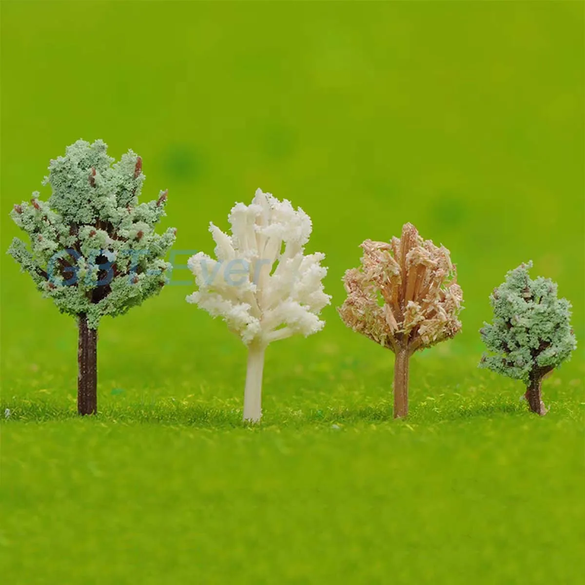 5Pcs Train Artificial Miniature Tree Plastic Model Scenery Railroad Decoration Building Landscape Accessories 2.3cm 3.5cm