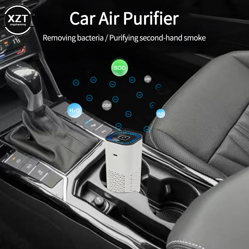 Small Air Purifier Ionic Car Deodorizer HEPA Fresheners Filter Air Cleaner for Home, Car, Travel, Bedroom, Office USB Charging