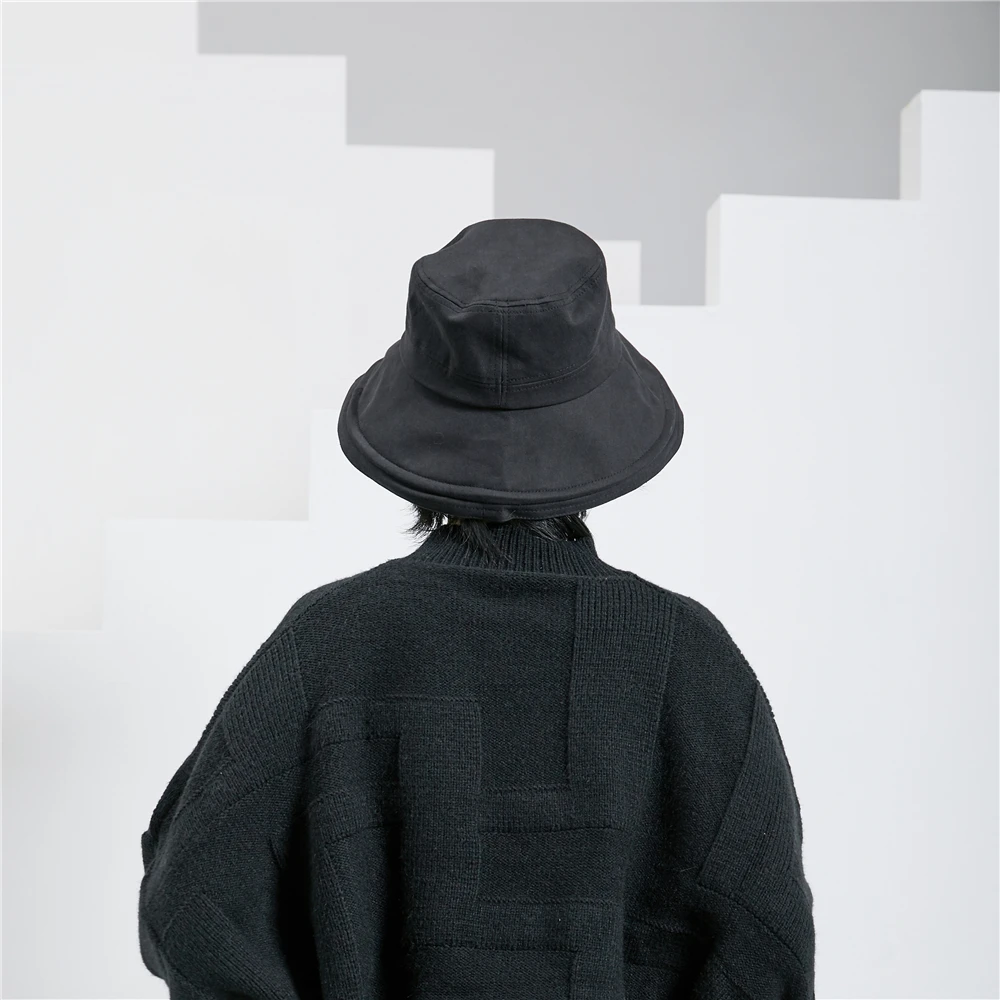 UMI MAO Big Brim Hat Stitching Vacation Spring Yamamoto Dark All-match Fisherman With Niche Hats Designer Bonnet Men Women