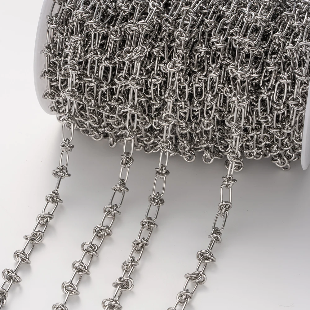 1Meter Stainless Steel Chunky Knot Chains For DIY Hip Hop Men Necklaces Bracelets Findings Trend Jewelry Accessories Supplies