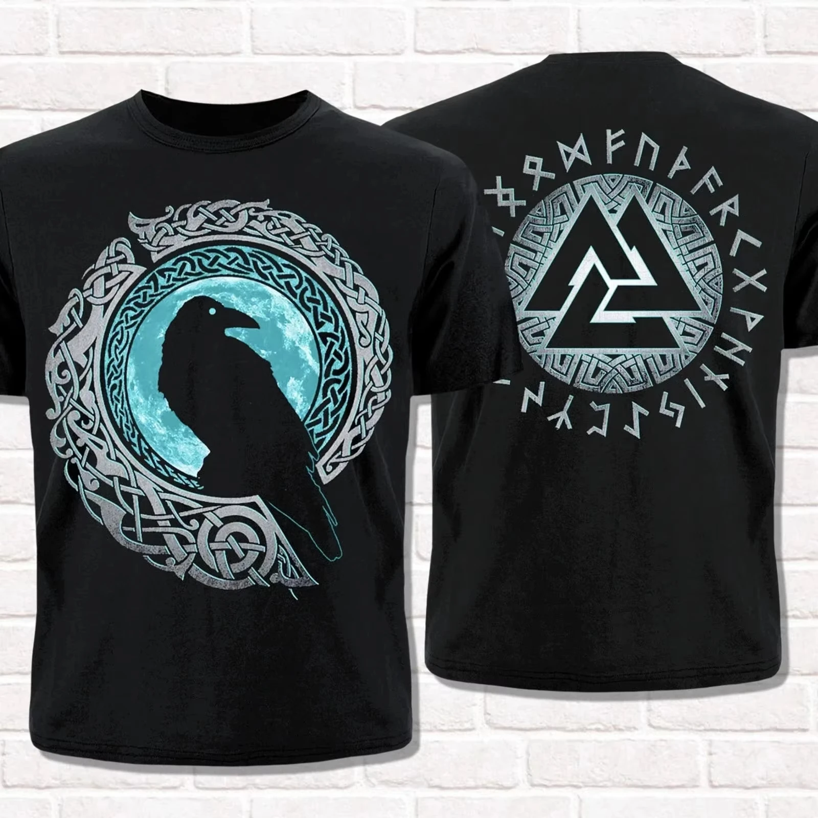 2026 Nordic Mythology Raven T-shirt - Cotton printed design  Suitable for both men and women - Summer streetwear