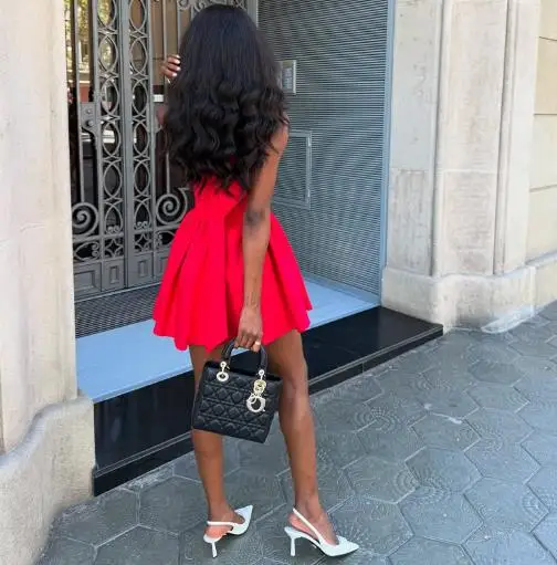 

Autumn New Women's Sleeveless Halter Hip Wrap Dress Female Clothing High Street Woman Fashion High Waist Sexy A-Line Dresses