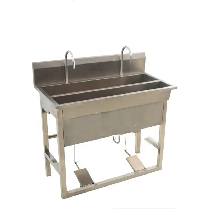 Thickened Stainless Steel Foot-operated Handwashing and Disinfection Sink for Food Factories