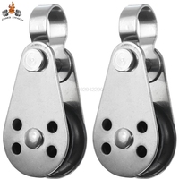 25mm Stainless Steel Pulley Single Wheel Load Bearing Swivel Lifting Rope Pulley Nylon Hanging Wire Towing Wheel Gym Accessory
