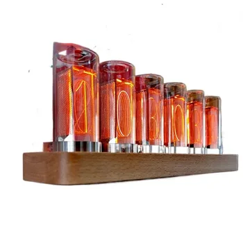 Relógio de mesa digital de luxo led tubo brilhante relógio de mesa de madeira do vintage despertador relógios de mesa acessórios de decoração