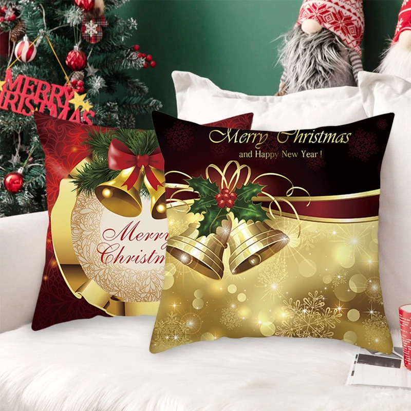 Christmas Cushion Cover Merry Christmas Decorations for Home 2024 Christmas Ornament Navidad Noel Xmas Gifts Happy New Year 2025