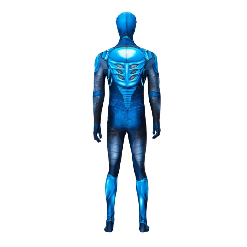 Halloween superhero Blue Beetle cosplay costume jareyes jumpsuit 3D printing blue bodysuit onesie Zentai suit for adult kids