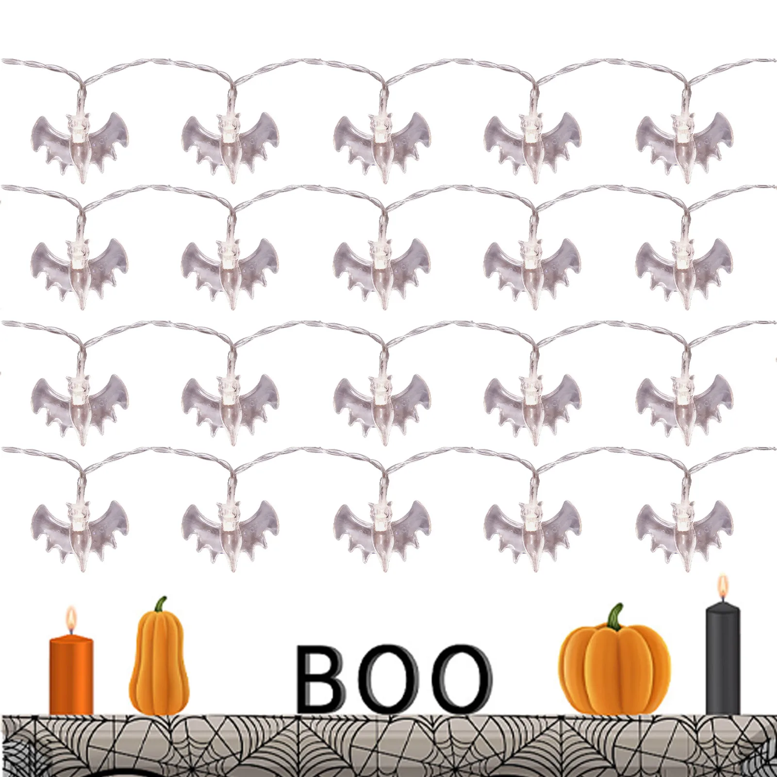 

Halloween Bat Lights 20 LED Waterproof Bat Lights Outdoor 9.8ft Battery Operated Halloween Light LED Outdoor Decorative Lights