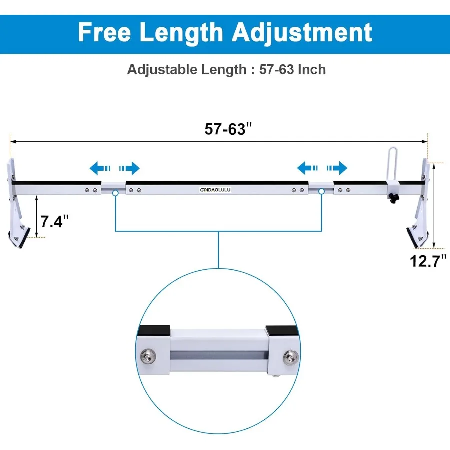 Universal Cargo Roof Rack for Van Ladder Roof Racks Trailer Ladder Rack Shelf for Trucks with Adjustable Length 5664 Upgraded A
