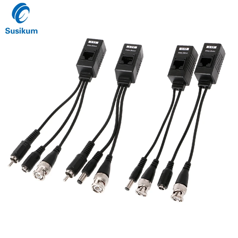 8MP BNC To RJ45 Passive Video Power + Audio Balun Transceiver HD Twisted Pair For AHD/CVI/TVI/CVBS CCTV Camera