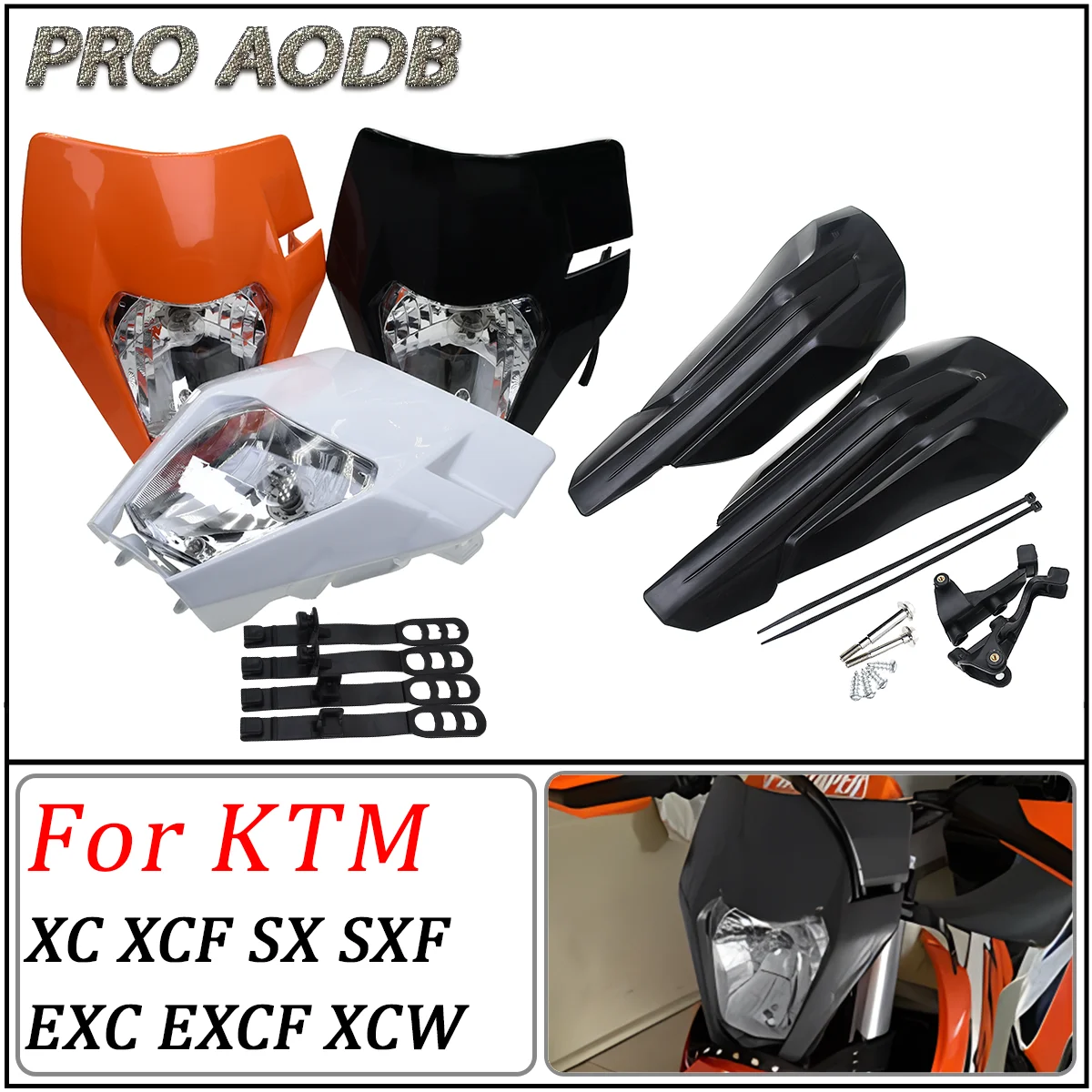 

Headlight Motorcycle Head Light Lamp For KTM SX XC EXC EXCF SXF XCW XCF XCFW 125-530 Universal Headlamp Dirt Pit Bike Supermoto