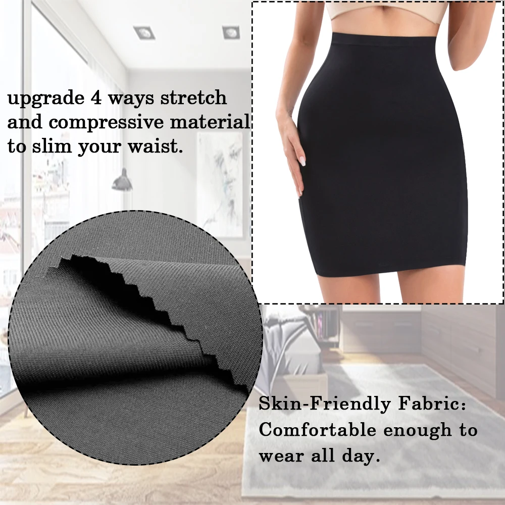 SEXYWG Tight Office Skirt Female Solid Color Elastic Skirts Hip Wrap Lady Pencil Skirts Flat Belly High Waist Summer Body Shaper