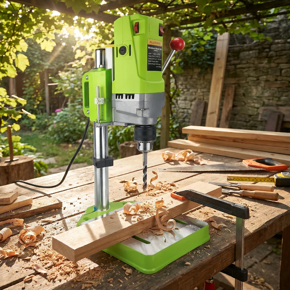 Allsome 6-Speed Bench Drill Stand Mini Electric Bench Drilling Machine Drill Chuck BG-5156E 710W