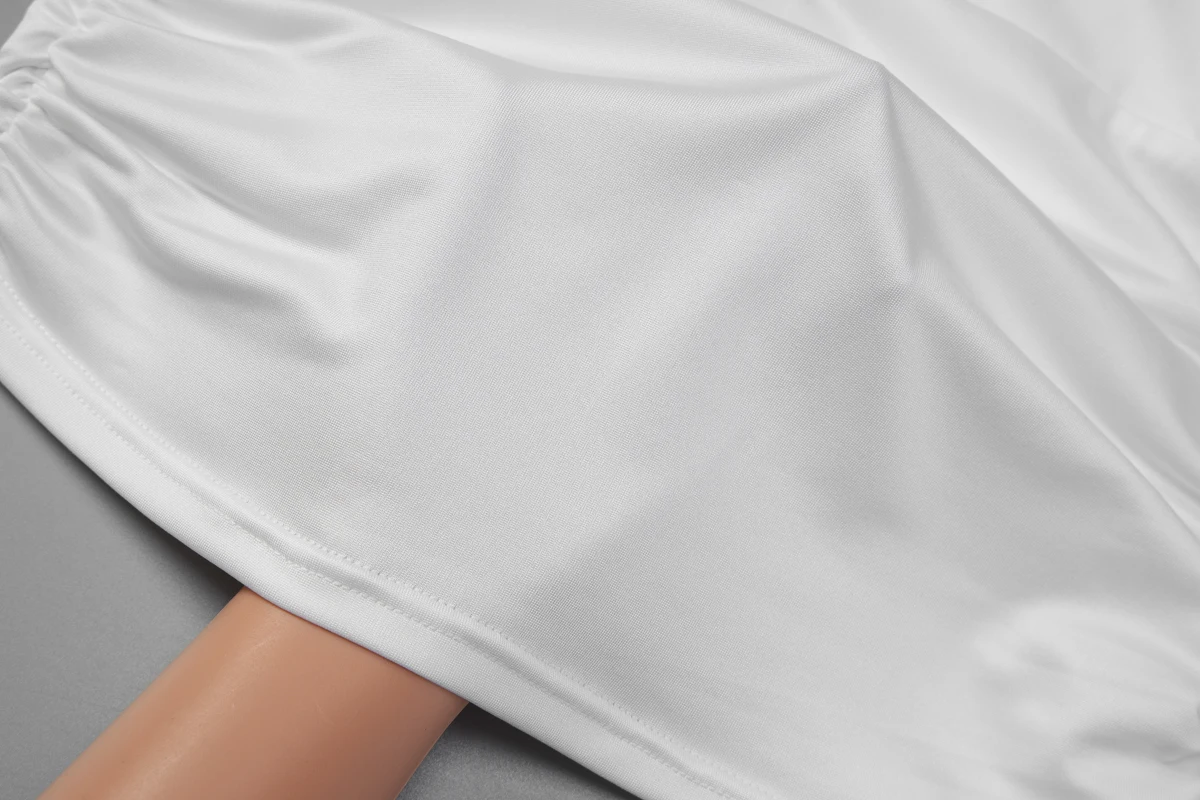 Hugcitar Fashion 2-teiliges Set, V-Ausschnitt, einfarbig, gerafftes, sexy Crop-Top, unregelmäßiger Midirock, Damen-Outfit für Strand, Urlaub, Party – Detail 7