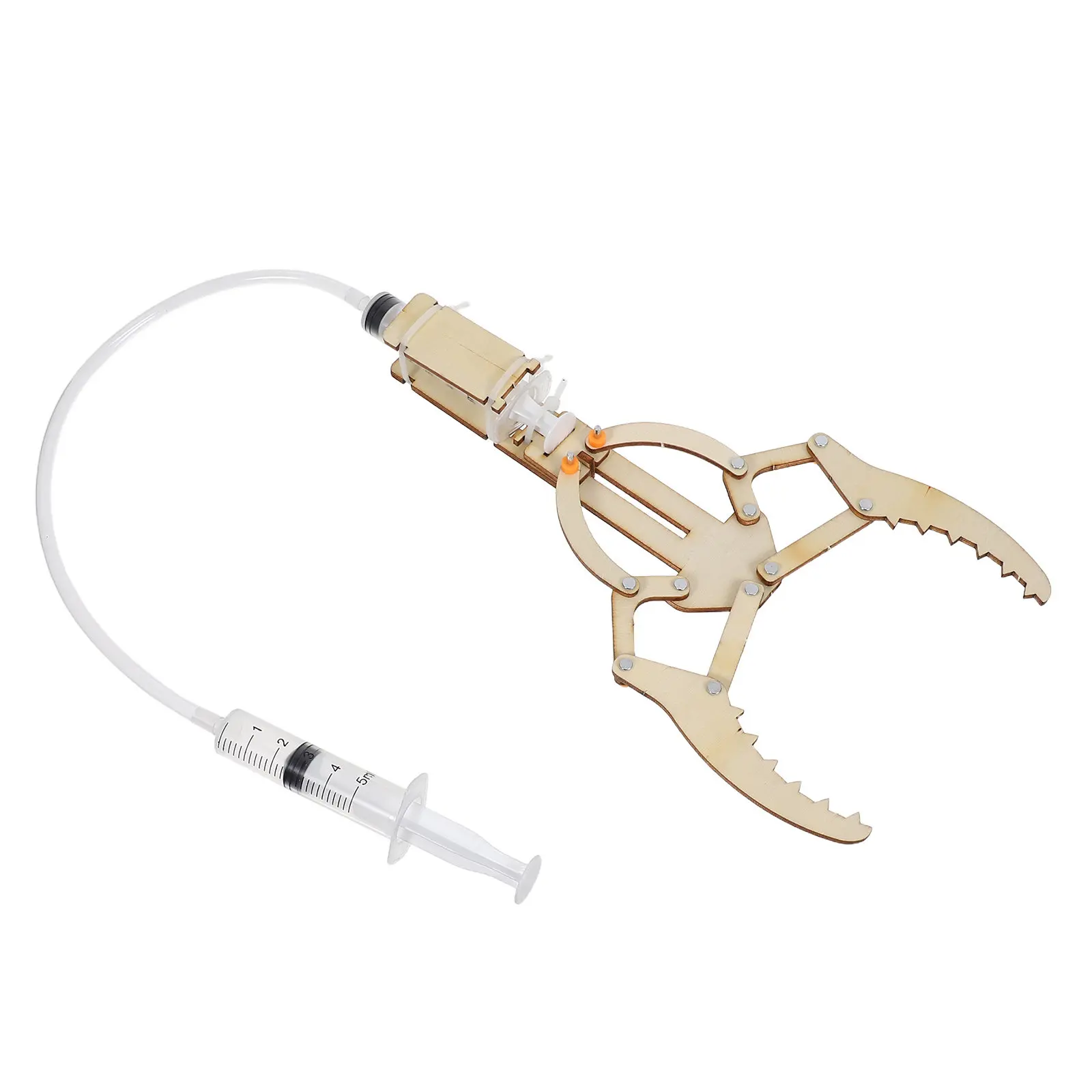 DIY Hydraulic Robotic Arm Stem Engineering Kit Wooden Assembly for Kids Interactive Learning Mechanical Robotics