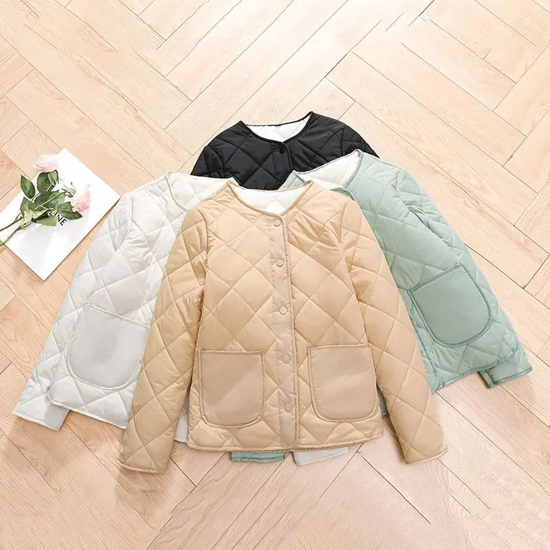 2024 Autumn Winter New Thickened Liner Cotton-Padded Jacket Women Parkas Short Outwear Close-Fitting Warm Down Coat Female Top