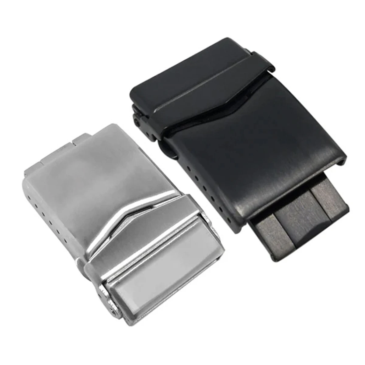 Watchdives 16mm 18mm 20mm 22mm Watch Clasp Folding Buckle 316L Solid Stainless Steel Replacement Stainless Steel Watch Buckle