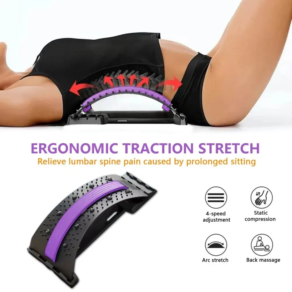 Arch Support Trainer Lumbar Spine Relaxer Waist Stretcher Back Massager Posture Corrector for Home Gym Office Sitting Relief - view 5