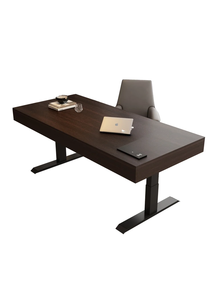 

Italian-Style Light Luxury Computer Desk Electric Lifting Solid Wood Desk Simple Study Modern Desk