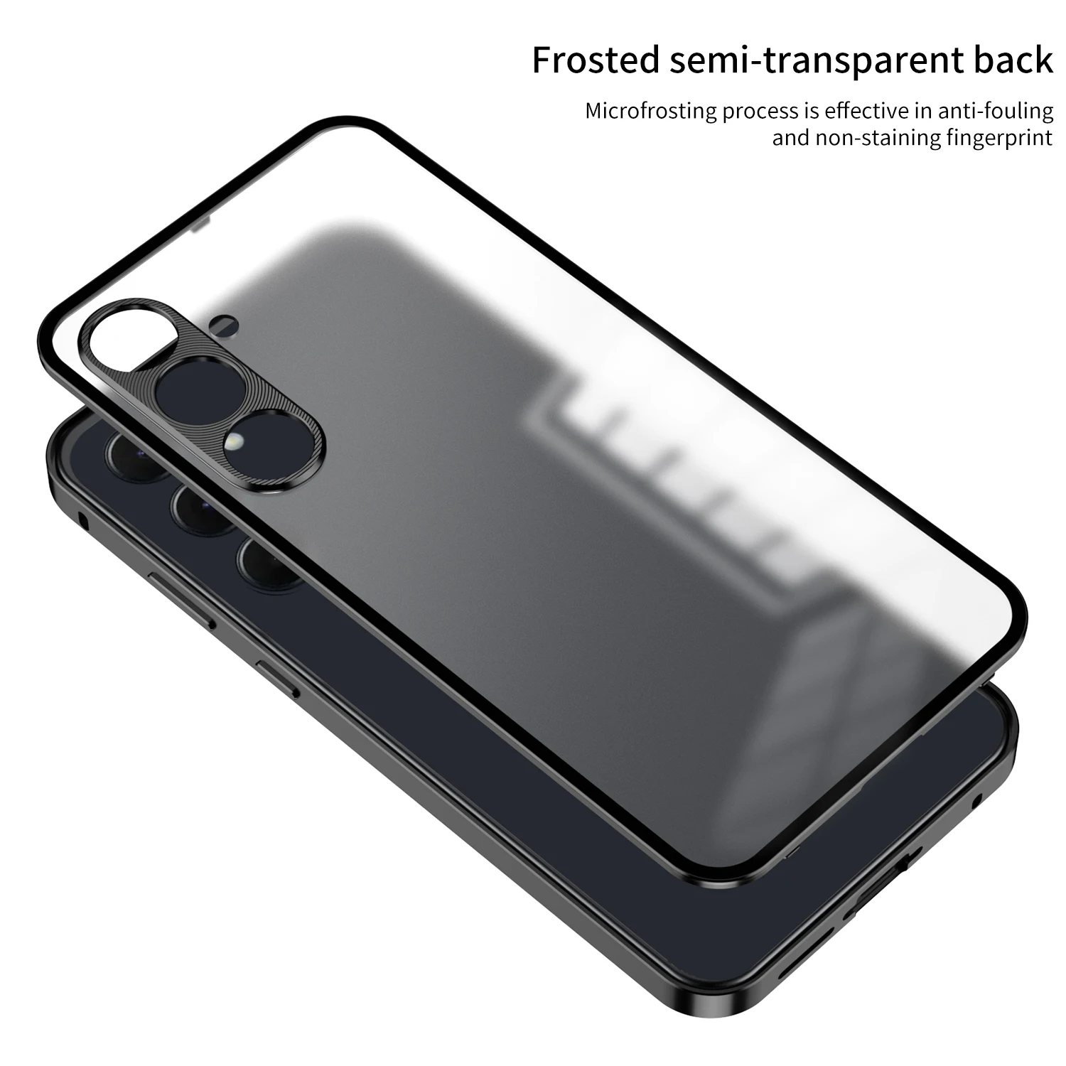 Aluminium Alloy Case For Samsung Galaxy A55 A35 A25 A54 S23 FE Elastic Buckle Frosted Semi Transparent Metal Camera Protection