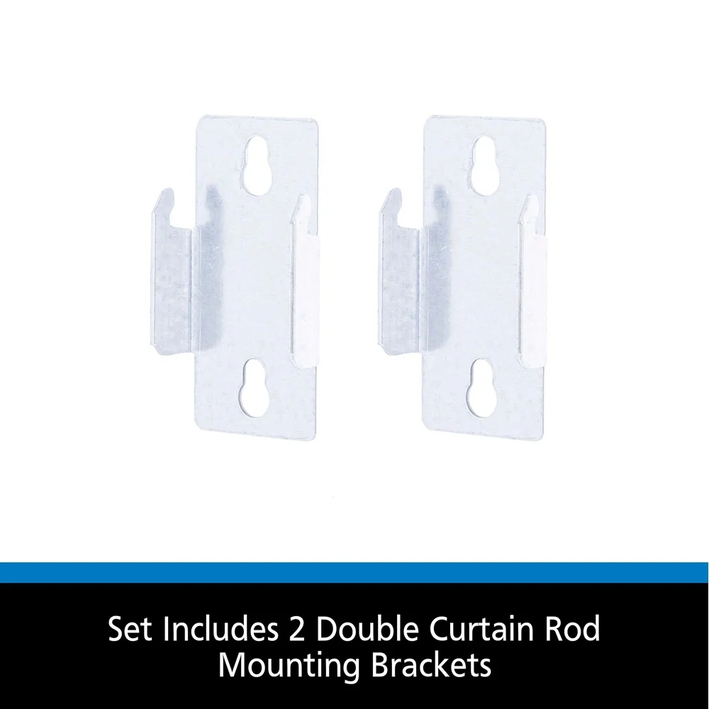 6 Pack Double Curtain Rod Metal Mounting Brackets Set Universal Installation Includes 2 Brackets 4 Nails Silver Finish Hardware