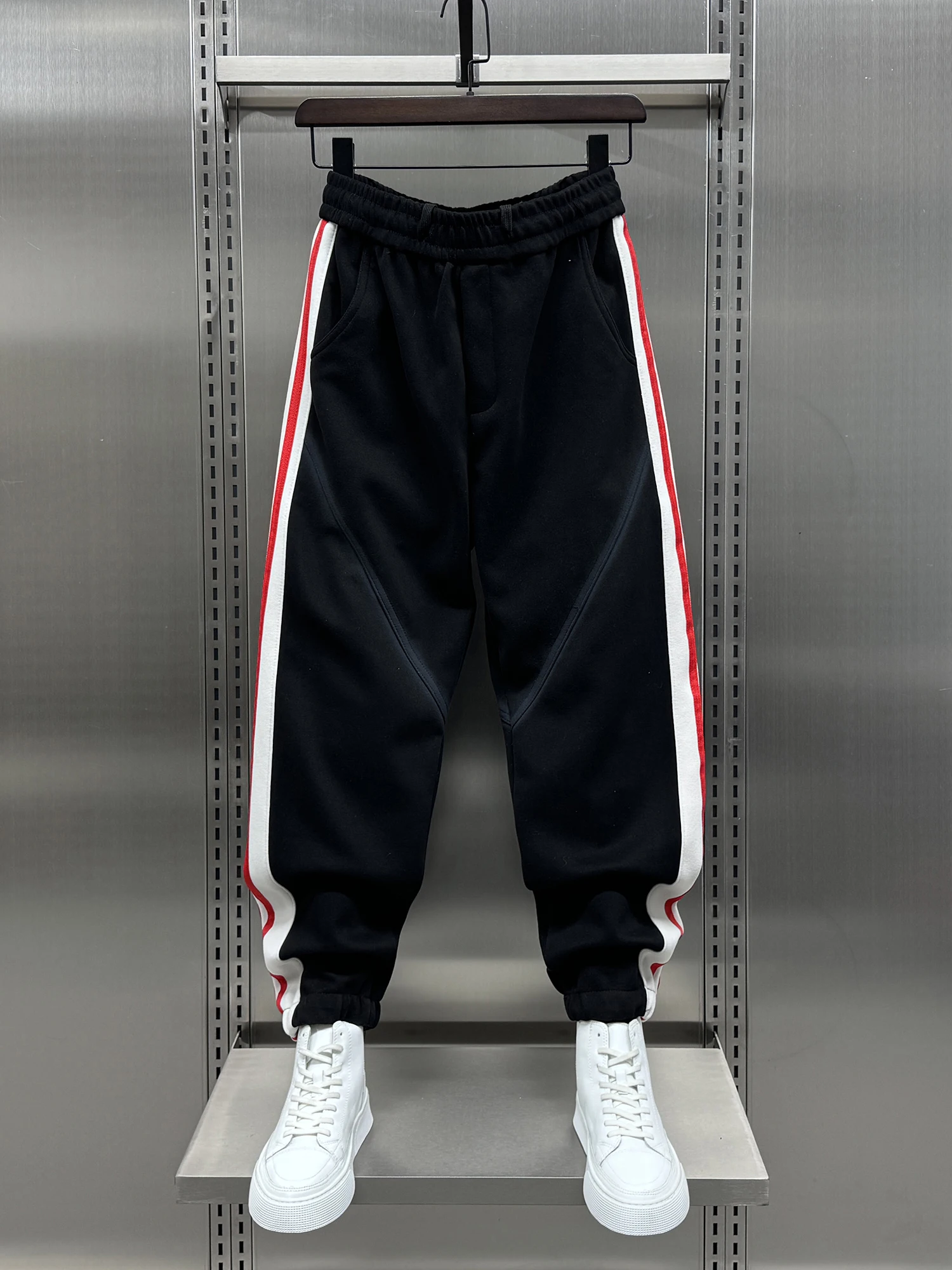 

Trendy Striped Casual Pants Men's Spring New Sle American Harlan Trousers Loose Fit Harem Pants Personali Loose Elastic W...