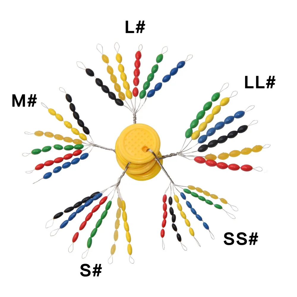 EASY CATCH 150Pcs Rubber Float Stops Space Beans Oval Stopper Connector Line Buoys Bobber Float for Fishing Accessories Fishing image 2