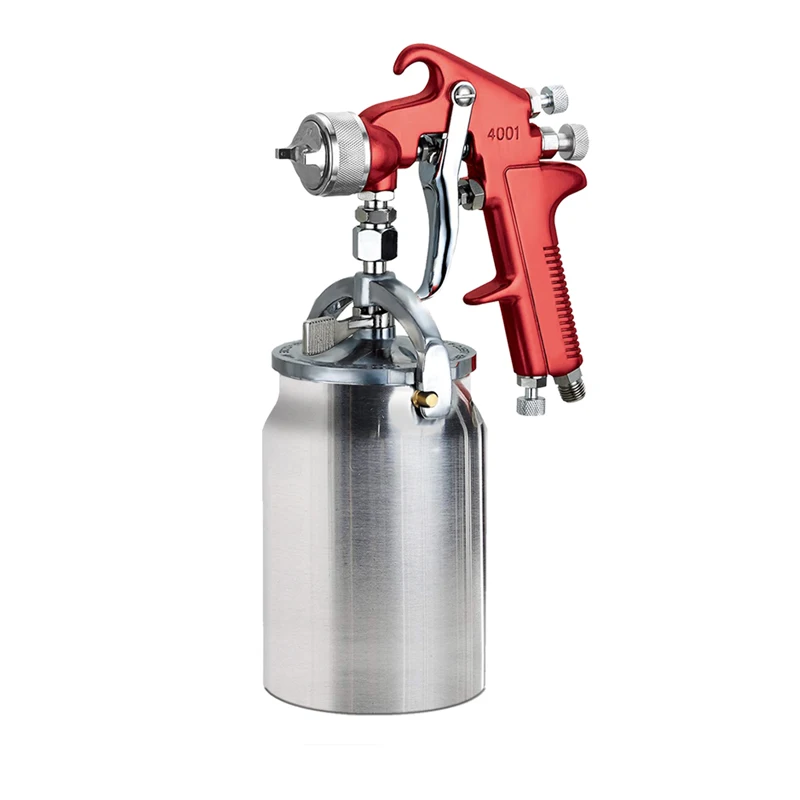 

Professional Siphon Feed Spray Gun For Paint Red Handle For Car Furniture Paint Spray Gun
