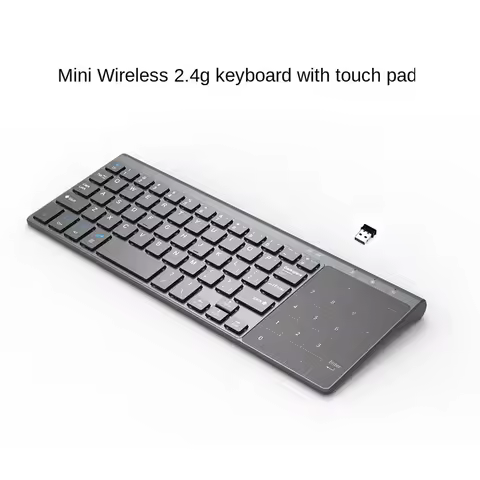 2.4G Wireless Keyboard with Number Touchpad Mouse Thin Numeric Keypad for Android Windows Desktop Laptop PC TV Box