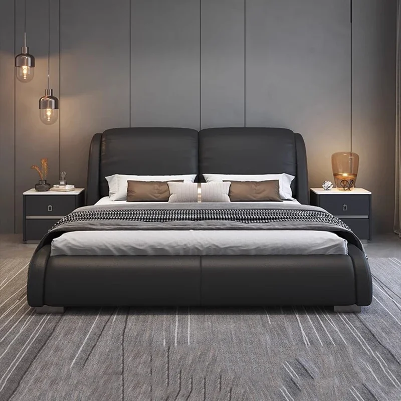 

Bedroom Queen Massage Bed Double Luxury Modern Floor Children Bed Wooden Safe Mobile Letto Matrimoniale Lounge Suite Furniture